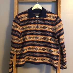 Patterned Navy Sweater